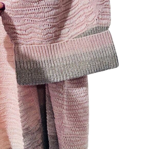 Ruby Rd. Women's Pink and Gray Open Front Cardigan - Picture 3 of 4